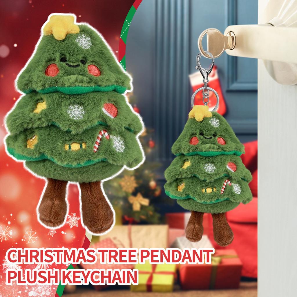 Christmas Tree Cartoon Plush Doll Bag Keychain Gift
