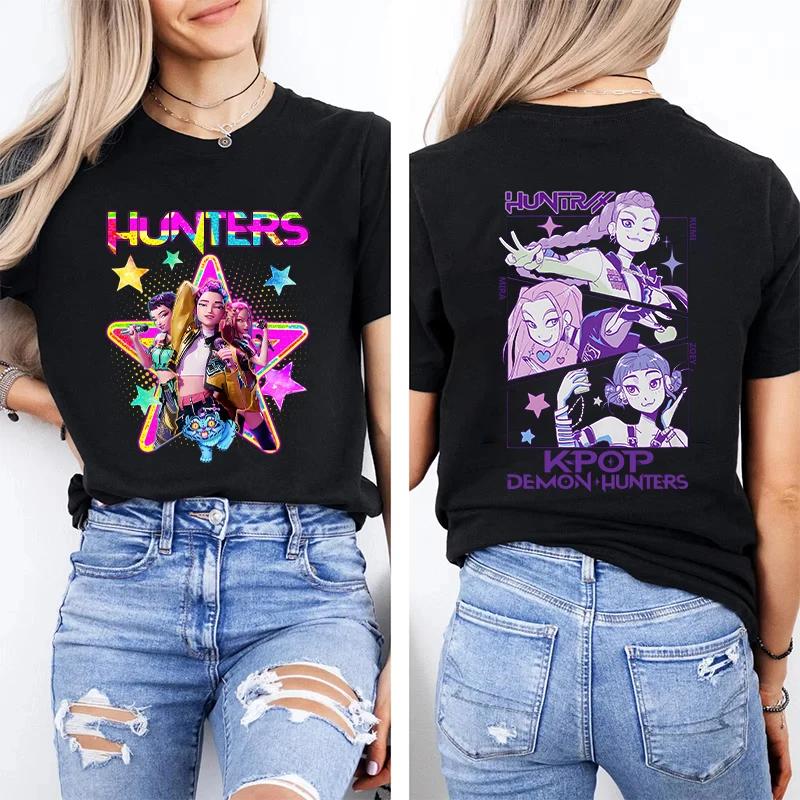 Hot Sale Boys Girls T-shirt Movie KPOP Demon Hunter RUMI O-Neck Women Men Short Sleeve Comfortable Soft Loose Casual Oversized Summer New Tee