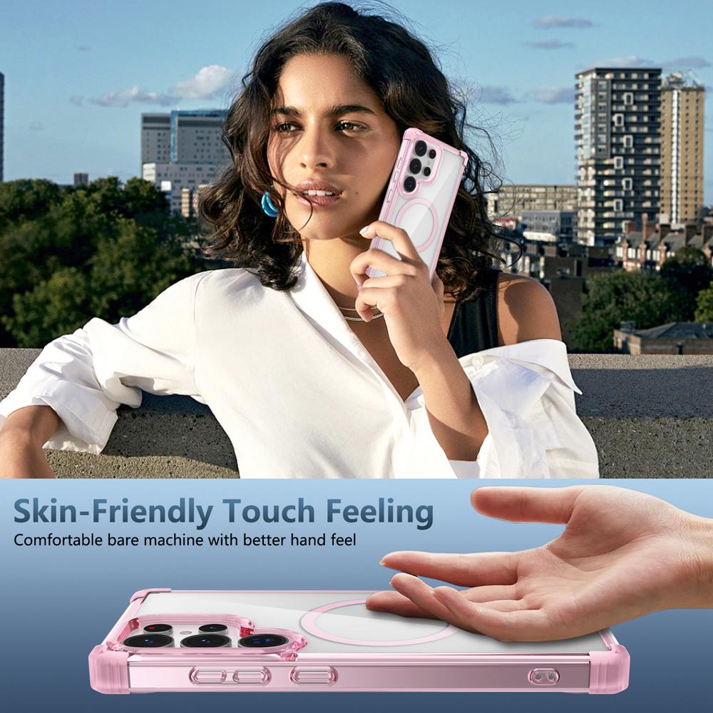 KEYSION Прозрачный противоударный чехол MagSafe для Samsung Galaxy S25 Ultra 5G Магнитная беспроводная зарядка Прозрачный чехол для телефона