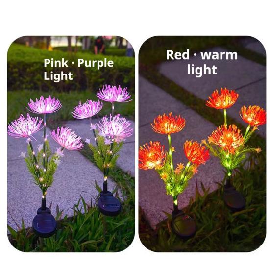 Цветочная солнечная лампа для сада, IP65, время, водонепроницаемое, длинное освещение, украшение, автоматическая зарядка, цвет
