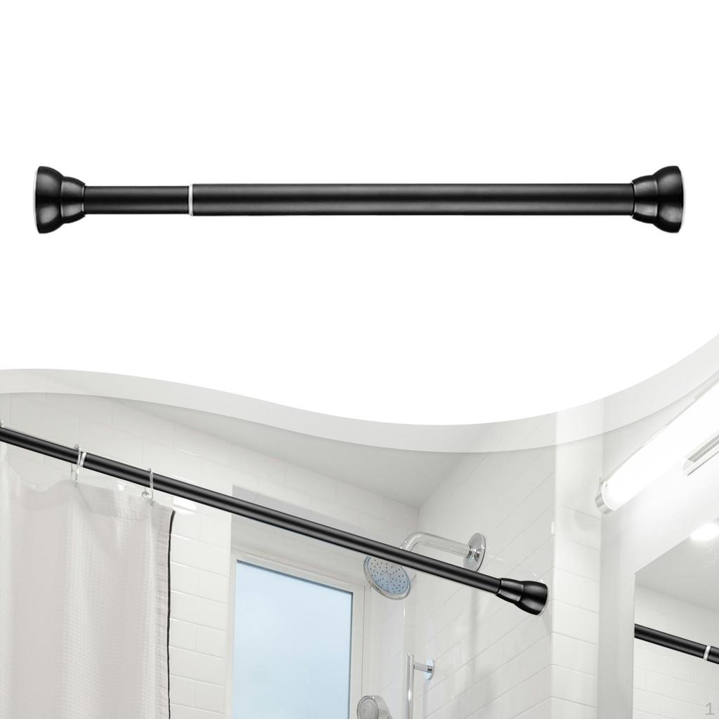 Telescopic Clothing Rod Adjustable Closet Hanger No Drill Curtain Pole Hanging