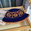 Small fresh hollow flower pot hat ladies thick wool handknitted bucket hat autumn and winter sweet versatile wool hat