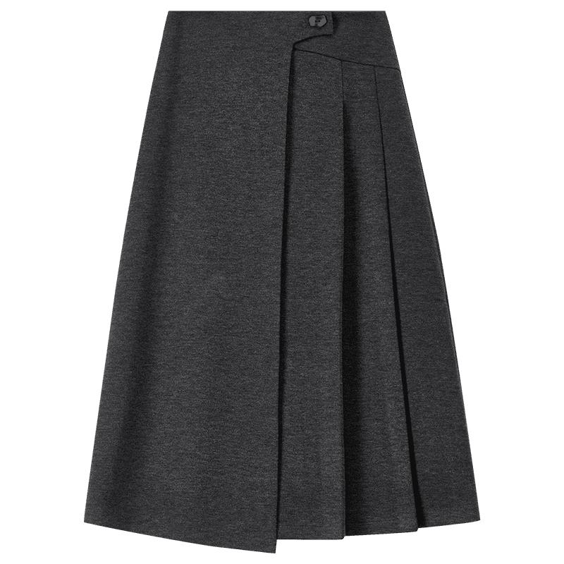 Shangdubila Women's Winter High-Waist Pleated A-Line Skirt