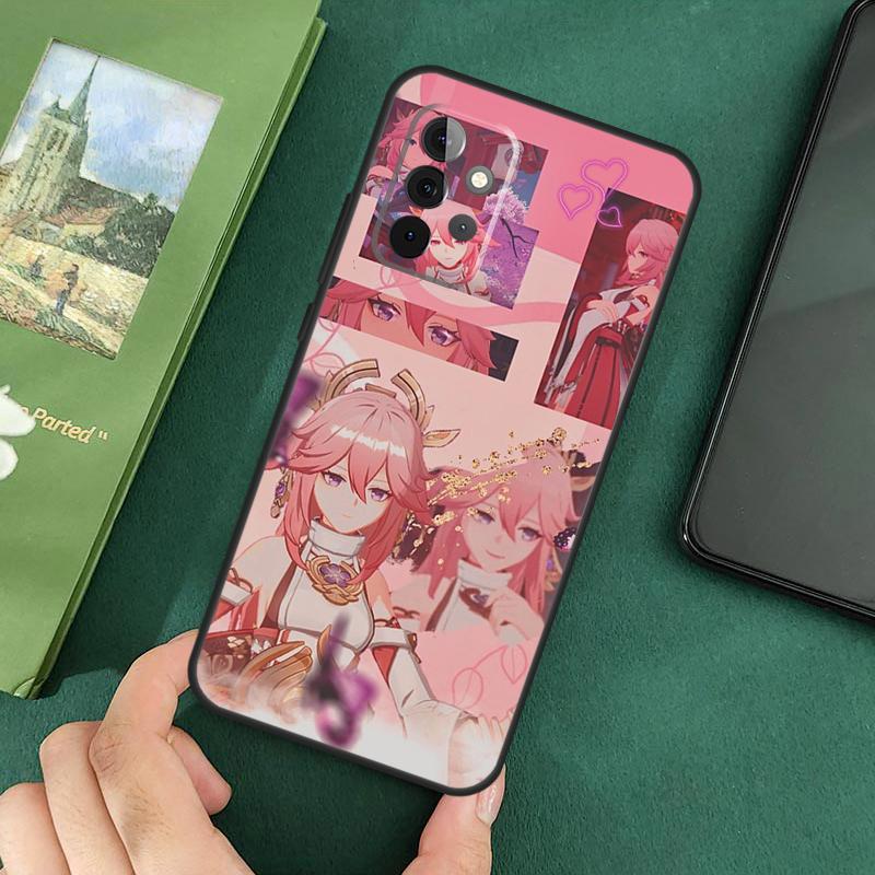 Чехол Genshin Impact Яэ Мико для Samsung Galaxy A54 A52S A52 A32 A22 A12 A72 A33 A53 A73 A14 A70 A51 A71