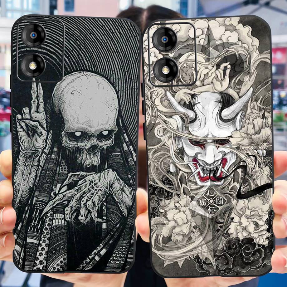For Motorola Moto E13 Moto G13 Case Matte Black Liquid Silicone Soft Cover Lovely Cat Cartoon Jelly Capas For MotoE13 E 13 G 13
