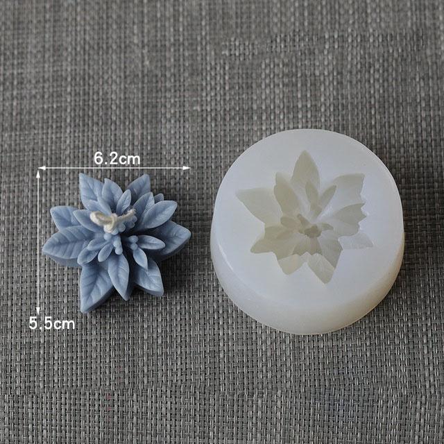 Силиконовая форма для рождественских цветов, рождественская форма для ароматерапии, свечи, смоляные формы для украшения торта, форма для мыла ручной работы, изготовление свечей