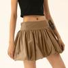 Women's Bubble Skirt Ruffle Hem Pleated Short Skirt High Waist PuffyStreetwear A-Line Flared Skirt