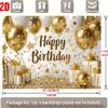 2D flat banner 1 birthday party backdrop fabric with golden background pattern and the words "Happy Birthday" on itzyc