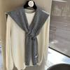 100% Pure Wool Knit Shawl Lightweight Wrap Scarf Women Fall Office Neck Support