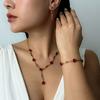 4Pcs Rose Flower Jewelry Set Zinc Zinc Alloy Women Jewelry Suit Fashion Necklace Earrings Bracelet  Women