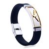 Fashion Stainless Steel Silicone Bracelet Bracelet Men'S Domineering Titanium Steel Silicone Wristband Bracelet