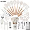 44pcs Premium Silicone Kitchen Utensil Set With Wooden Handles And Knife - Heat-Resistant, Non-Stick Friendly Cooking To