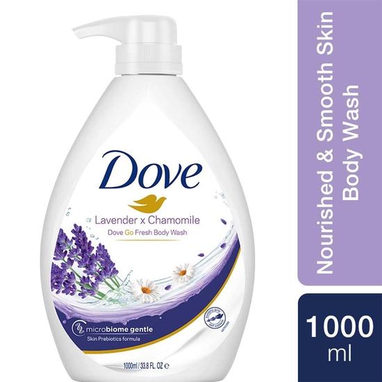 DOVE Гель для душа Lavender & Chamomile Go Fresh с расслабляющим цветочным ароматом, 1 л
