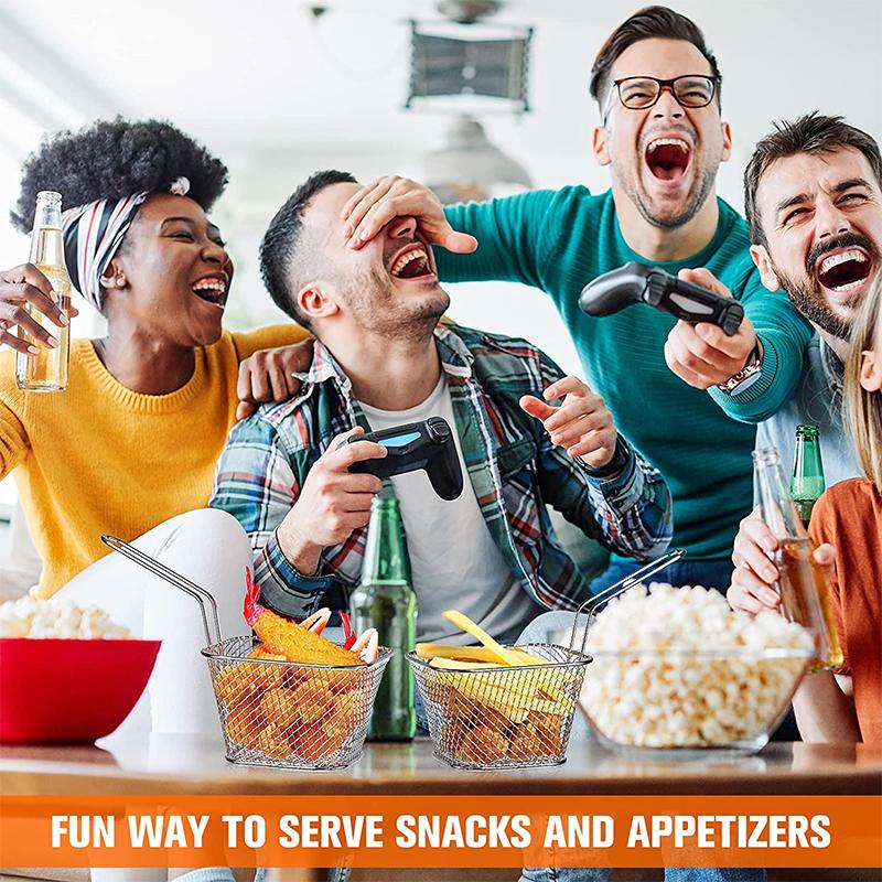 Корзина для картофеля фри Мини квадратная корзина для жарки с ручкой из нержавеющей стали Корзина для жарки чипсов во фритюре Сетчатая корзина для жарки чипсов JT94