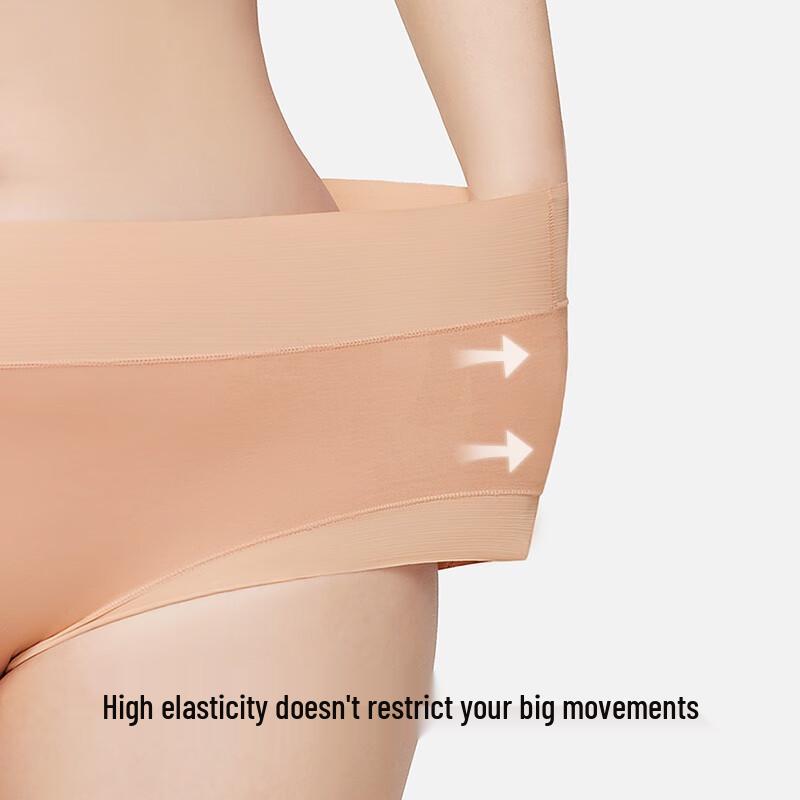 Odeifen Women's High-Waist Briefs with 5A Antibacterial Mulberry Silk Crotch