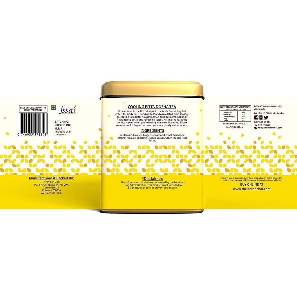 Cooling Tea for Pitta Dosha (100 G), Cooling Pitta Dosha Tea, Indian Chai