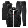Men Sets Winter Thickened Men's Cotton Coat Trendy Cotton-padded Casual Sporty Hooded Warm Three-piece Set Parkas