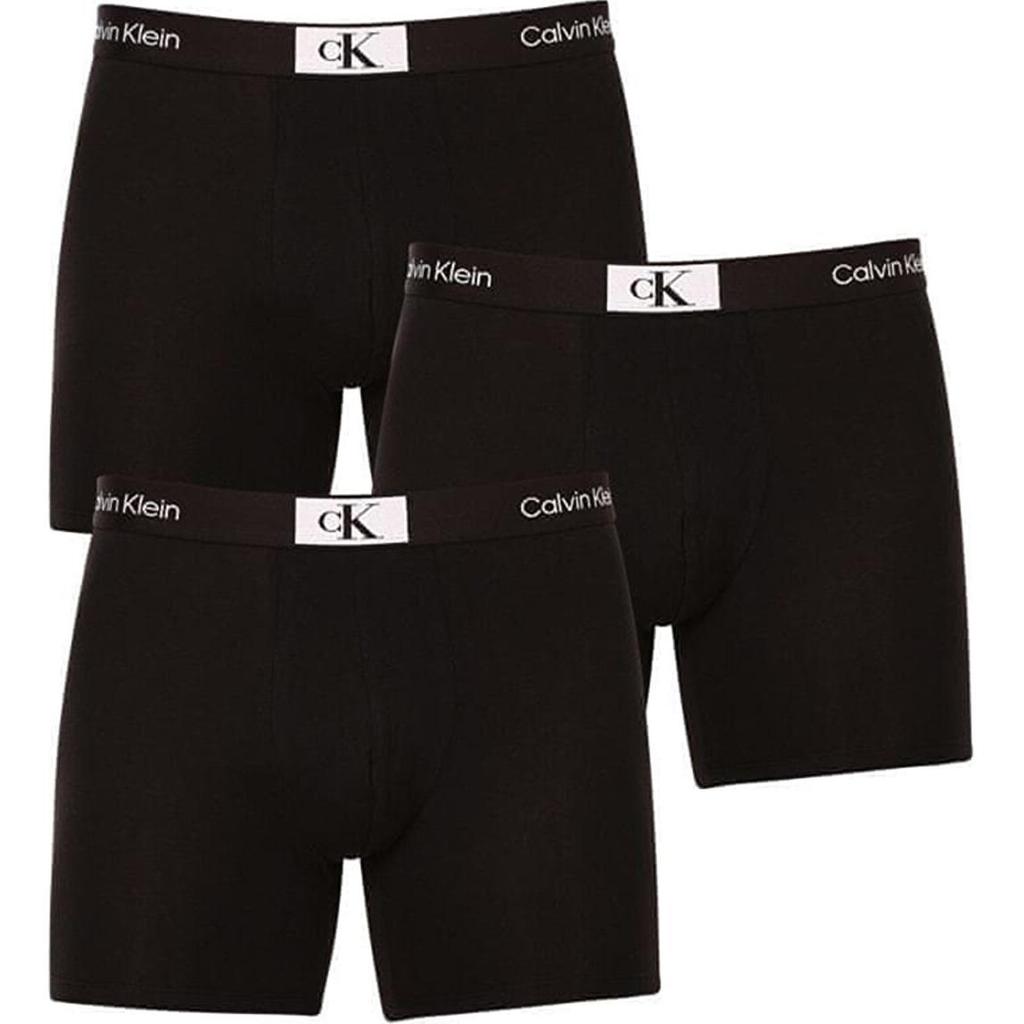 Calvin Klein Трусы-боксеры, 3 пары, жаккардовое удобное нижнее белье с логотипом, мужское нижнее белье черного цвета 000NB3529A-UB1