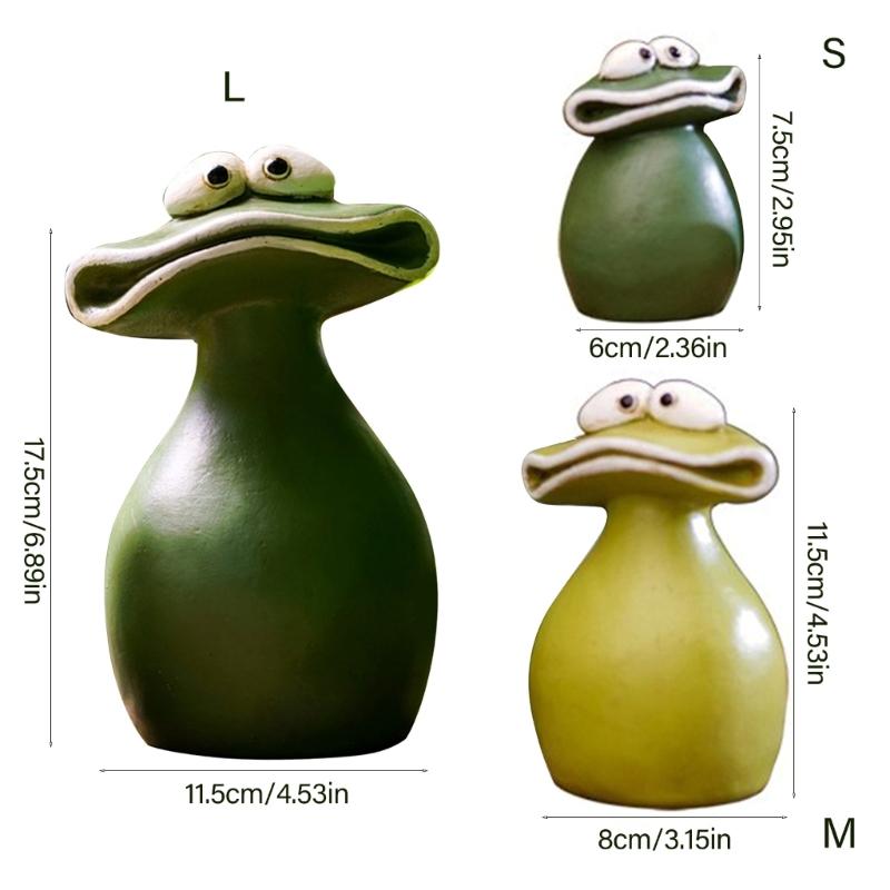 Frogs Figurines Resin Animal Garden Statues Funny Frogs Sculptures for Home Desk Decoration Funny Frogs Sculpture