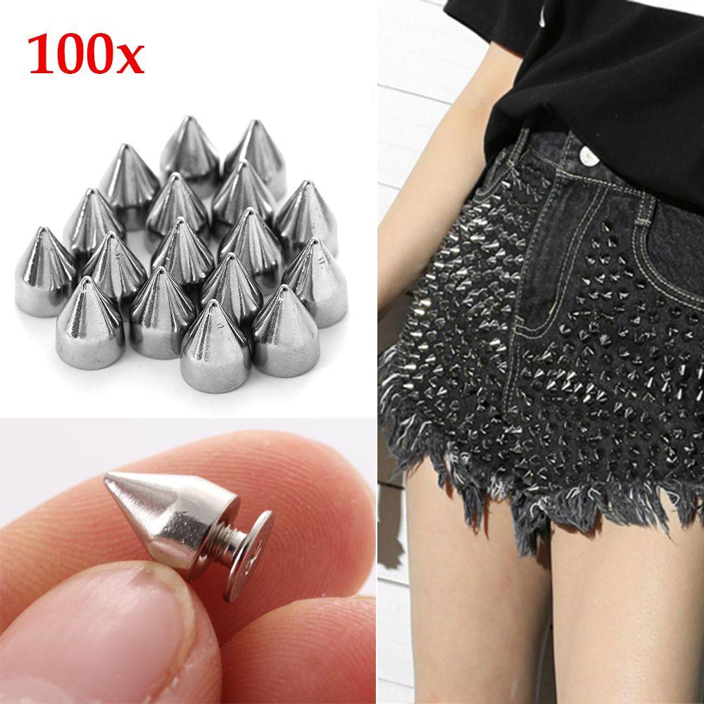 9.5mm Craft Garment Clothes/Bag/Shoes/Leather Cone Studs Rivets Spikes Screwback Punk Style