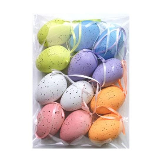12 шт. Разноцветные пластиковые пасхальные яйца Сделай сам Игрушка для раскрашивания яиц для дома Детские занятия Принадлежности для пасхальной вечеринки
