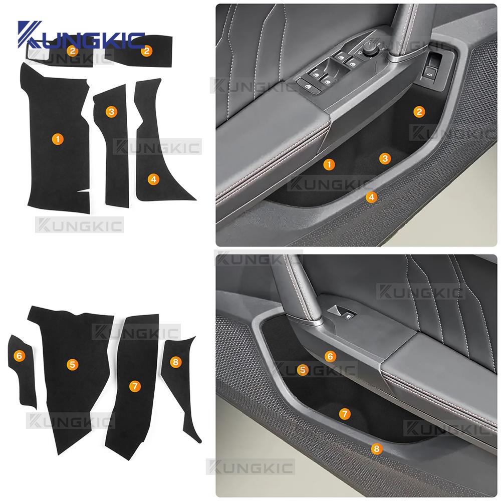 Interior Door Map Pocket Sticker Trim for Seat Leon MK4 Cupra Leon Formentor 2020-2025 - Suede & Polyester