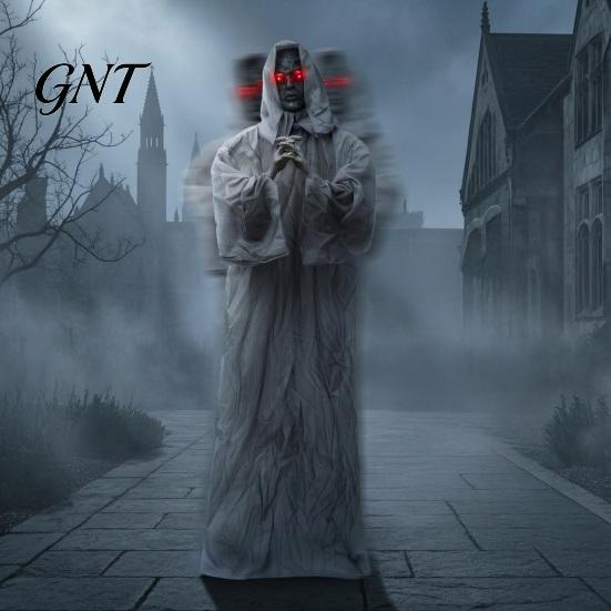 Lightweight Hanging Halloween Ornaments Animated Spooky Standing Ghost Decoration, Sound Activated Nun Skeleton Haunted House Scary Decorations