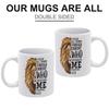 1pc 11oz White Ceramic Coffee Mug, Double-Sided Printed Humor Style, Microwave Safe Cup, Comfortable Grip, Home and Office Gift Choice