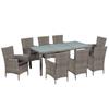 Day and Night - Day and Night Garden Dining Set 9 Pieces and Gray Synthetic Rattan Cushions