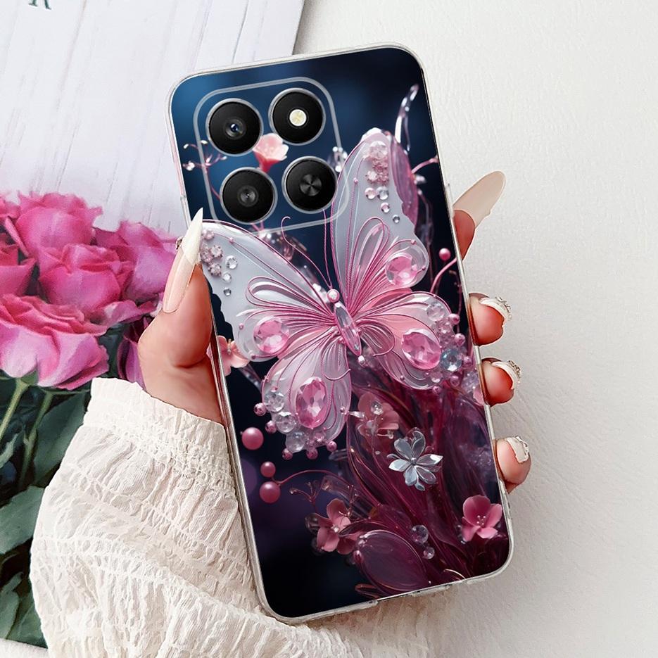 Чехол для Honor 400 Smart 5G LGN-NX1 Роскошный чехол с рисунком бабочки Мягкий силиконовый чехол для Honor X7d HonorX7d Honor400 Smart Сумки