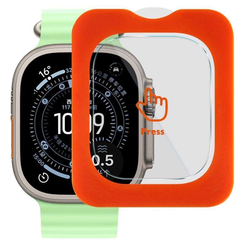 Закаленное Стекло Для Apple Watch Ultra 4 49мм Самопозиционирующаяся Защитная Пленка HD Clear Анти Масло FM0026