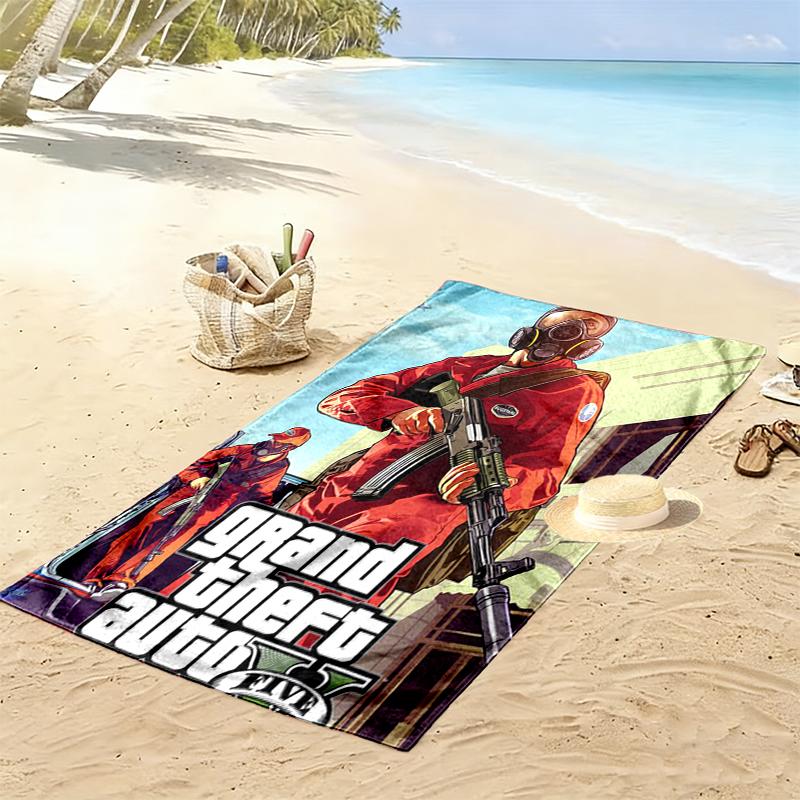 Grand-Theft-Auto Beach Towel, Large Soft Quick Dry Towel for Beach Camping Swimming
