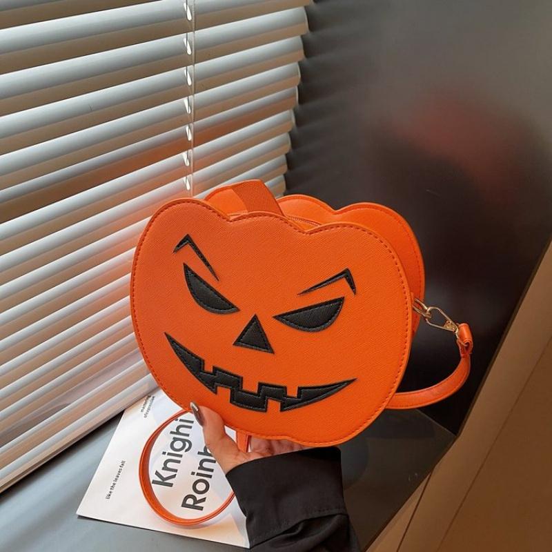 Pumpkin Crossbody Bag For Women Pumpkin Shoulder Bag Female Halloween Bag Pu Leather Demon Messenger Bag Halloween Shopper Bag