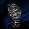 Men Business Casual Mechanical Watch Calendar Week Moon Phase Multifunctional Waterproof Luminous Stainless Steel Wristwatch