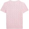 Polo Ralph Lauren свитер детский однотонный вязаный косами круглый вырез короткий рукав детский свитер светло-розовый CWPOSWEG6820446-650