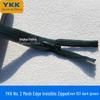 YKK №. 2 невидимые молнии с замком, закрытый конец, прошитый край, assorted colors для юбок и подушек.