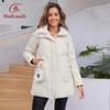 2023 New Women's Jacket Hood With Fur Short Warm Winter Outwear Little Purse Design Zipper Quilting Women Coat 3062