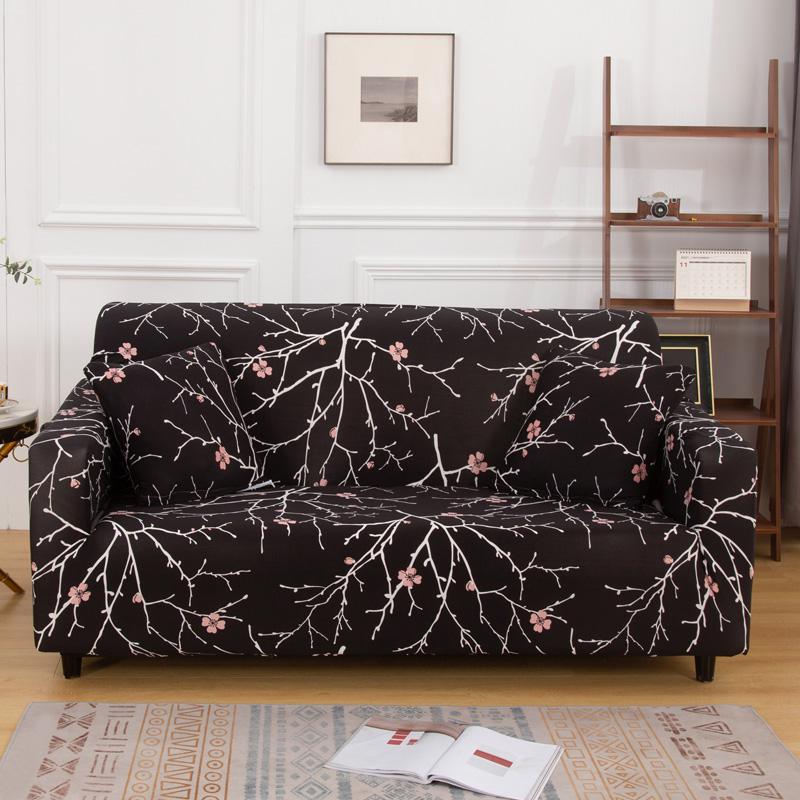 Эластичный чехол для дивана с принтом для гостиной, L-образный комбинированный чехол для дивана-шезлонга, домашний декор, съемные сиденья 1/2/3/4