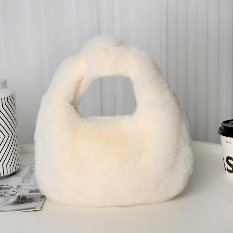 Simple Autumn and Winter Underarm Dumpling Bag Women's Bag Fashion Handbag Messenger Bag Plush Bag