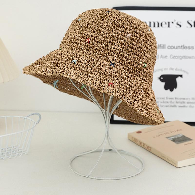 Соломенная шляпа рыбака с волнистым краем и большим карнизом в стиле Insta, женская летняя плетеная шляпа из соломы Love, праздничный пляжный дышащий солнцезащитный козырек