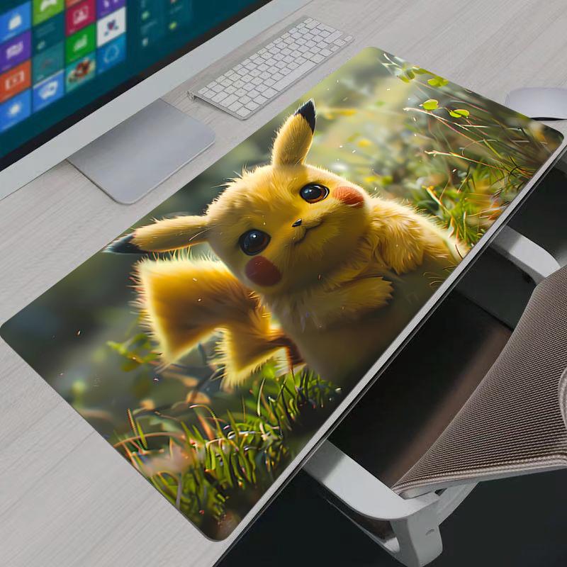 Pokemon Pikachu Mouse Pad XL Lockedge Large Gaming Accessories Computer Gamer Keyboard Mouse Mat Desk Mousepad For Csgo