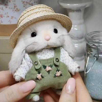 14 см Садовник Кролик Питер Мягкая игрушка ручной работы Милая кукла Тедди Кролик Мягкие плюшевые игрушки Украшение для дома Дети Подарок девушке