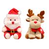 Iikuru Christmas Plush Toy Set of 2, Santa and Reindeer Figurines, Ornaments, Christmas Accessories, Doll Set
