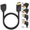 50cm Up Angled DP2.1 Male To Female Adapter Cord 54Gbps 16K 30Hz DisplayPort Extension Cable
