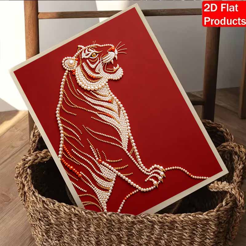 Majestic Tiger Pearl Painting 5D DIY Pearl Gemstone Art Diamond Painting Kit for Adults/Beginners Gift Ideas Home Decor Wall Art Craft Supplies