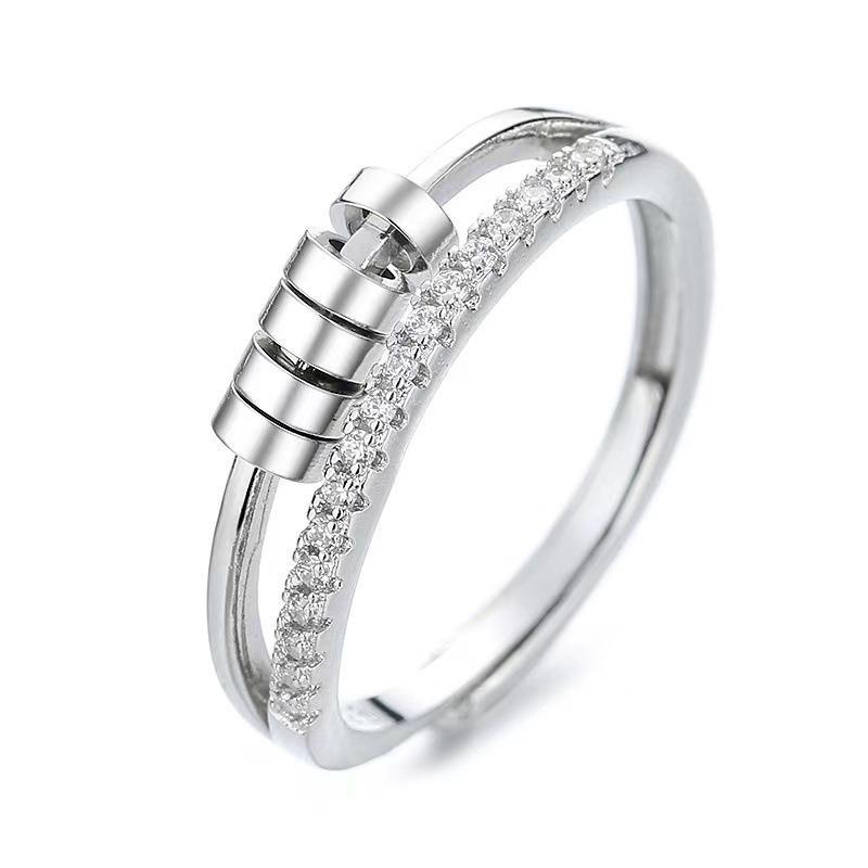 Кольцо с вращающейся бусиной Micro-motion Женское креативное кольцо Антистрессовое тревожное женское украшение для рук