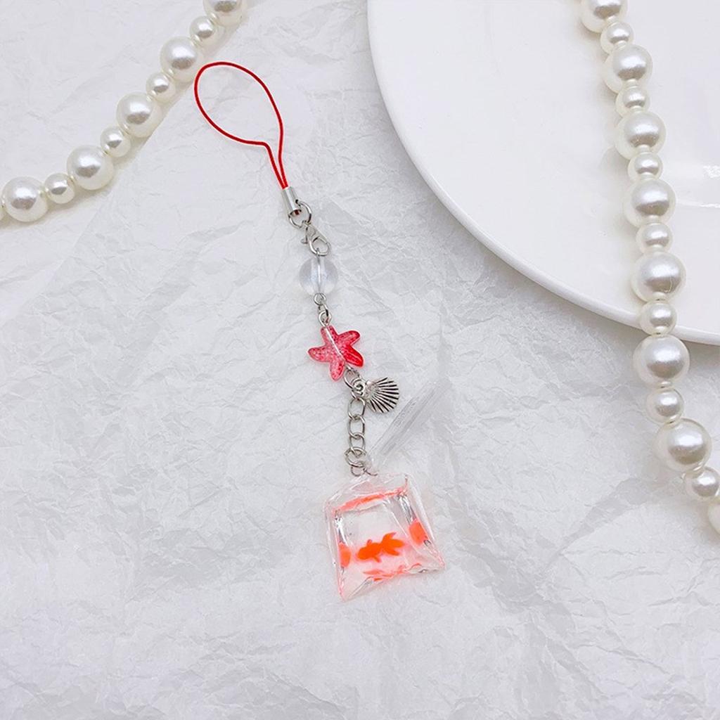 Модная сумка золотая рыбка бусины подвески кулон милый телефон ремешок сумка украшение портативные подвески шнурок для девочек женщин