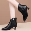 Осенние и зимние короткие сапоги женские остроносые ботильоны на среднем каблуке одинарные сапоги на небольшом толстом каблуке модные высококачественные женские сапоги