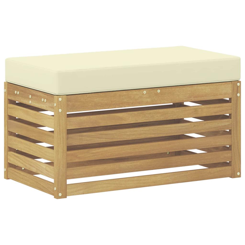 Outdoor Stool Bench White 80 x 43 x 45 cm Solid Acacia Wood