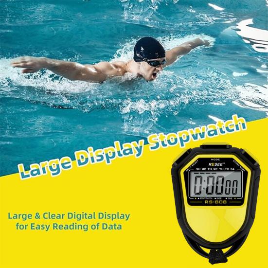 Stopwatch Timer Lightweight Waterproof Digital Display Timer for Sports Coaches Swimming Running Training